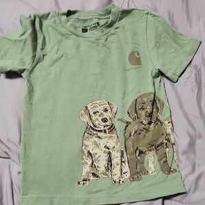 Carhartt Kids Green Tee with Puppy Print